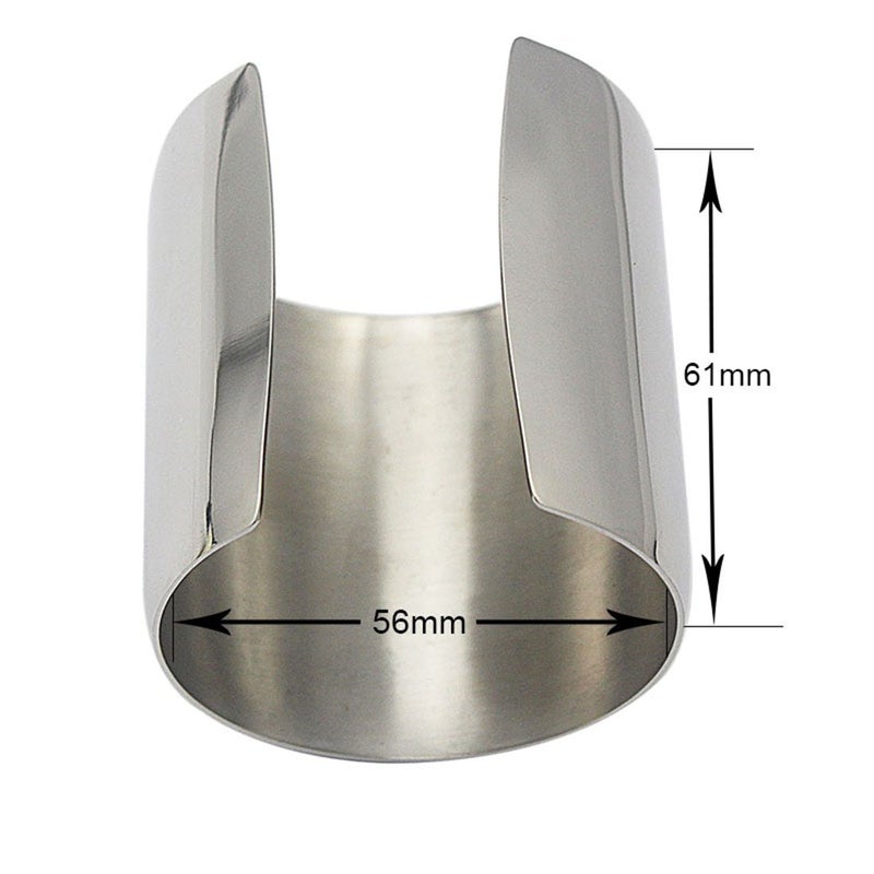 COUYA Silver Wide Cuff Bracelet Stainless Steel Smooth Polish Bangle for Women Ladies - Image 4